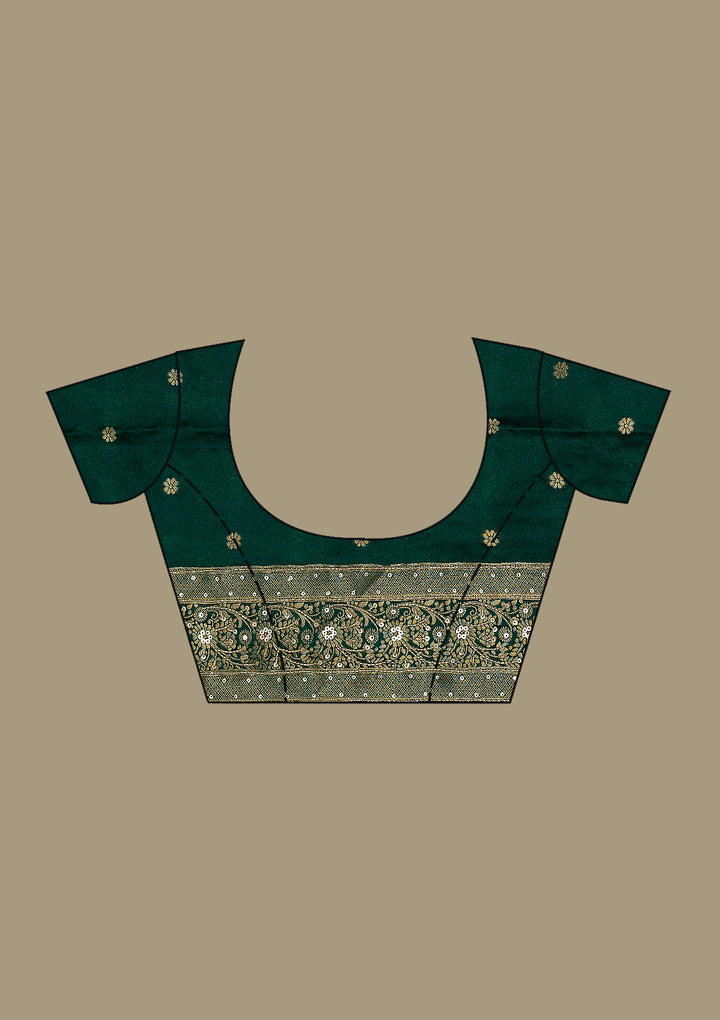 Bottle Green Plain Art Silk Saree