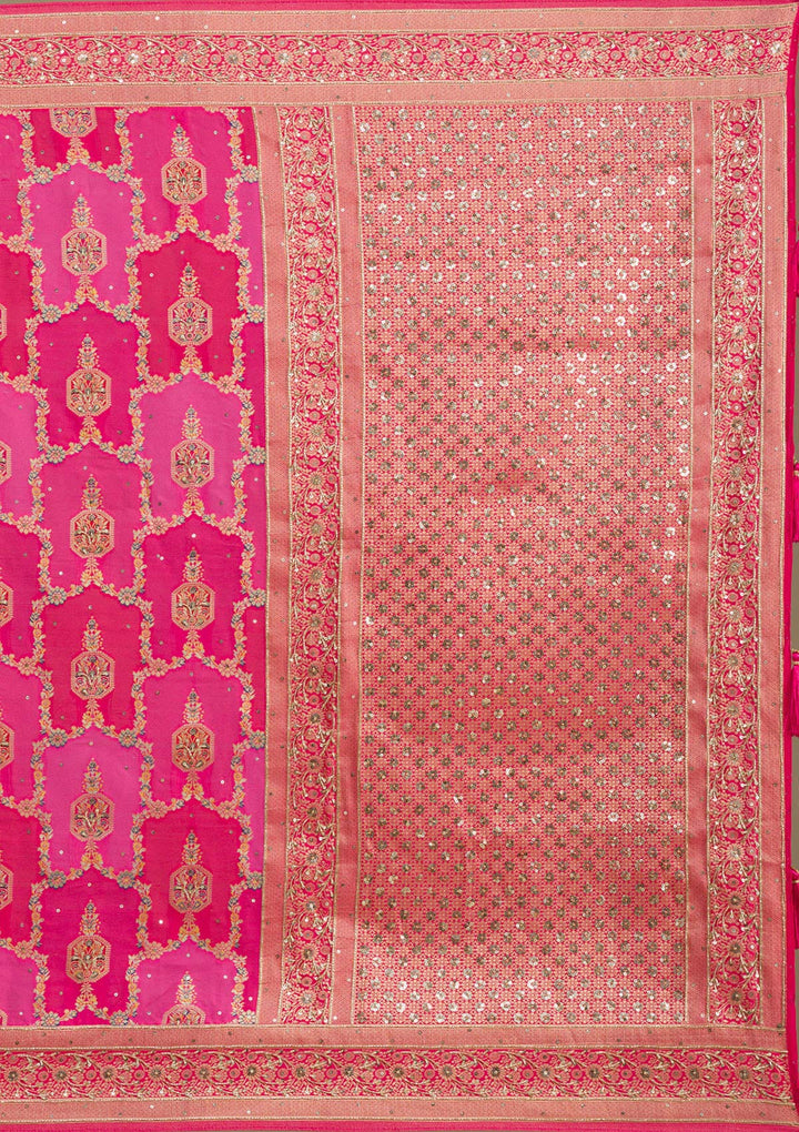 Rani Pink Plain Art Silk Saree