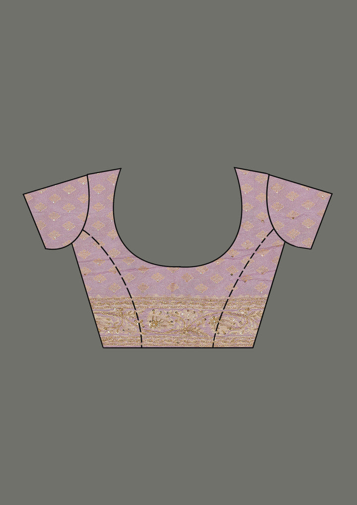 Lavender Plain Taffeta Silk Saree