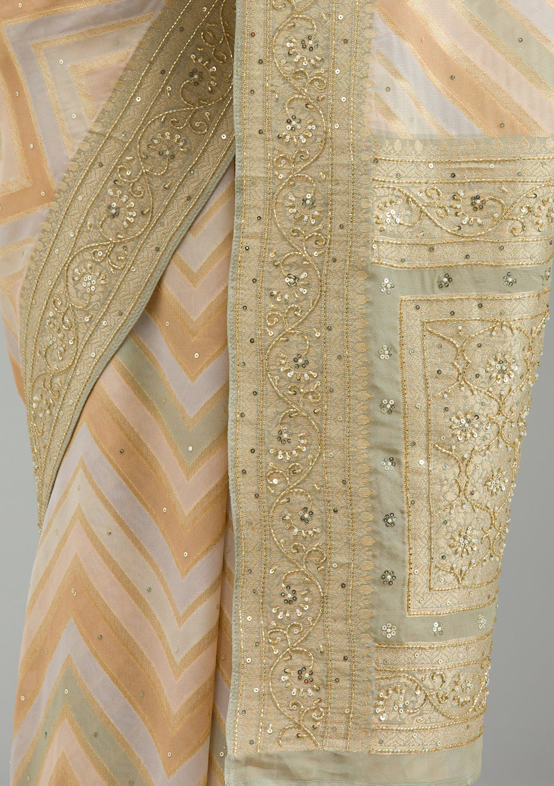Pista Green Plain Georgette Saree