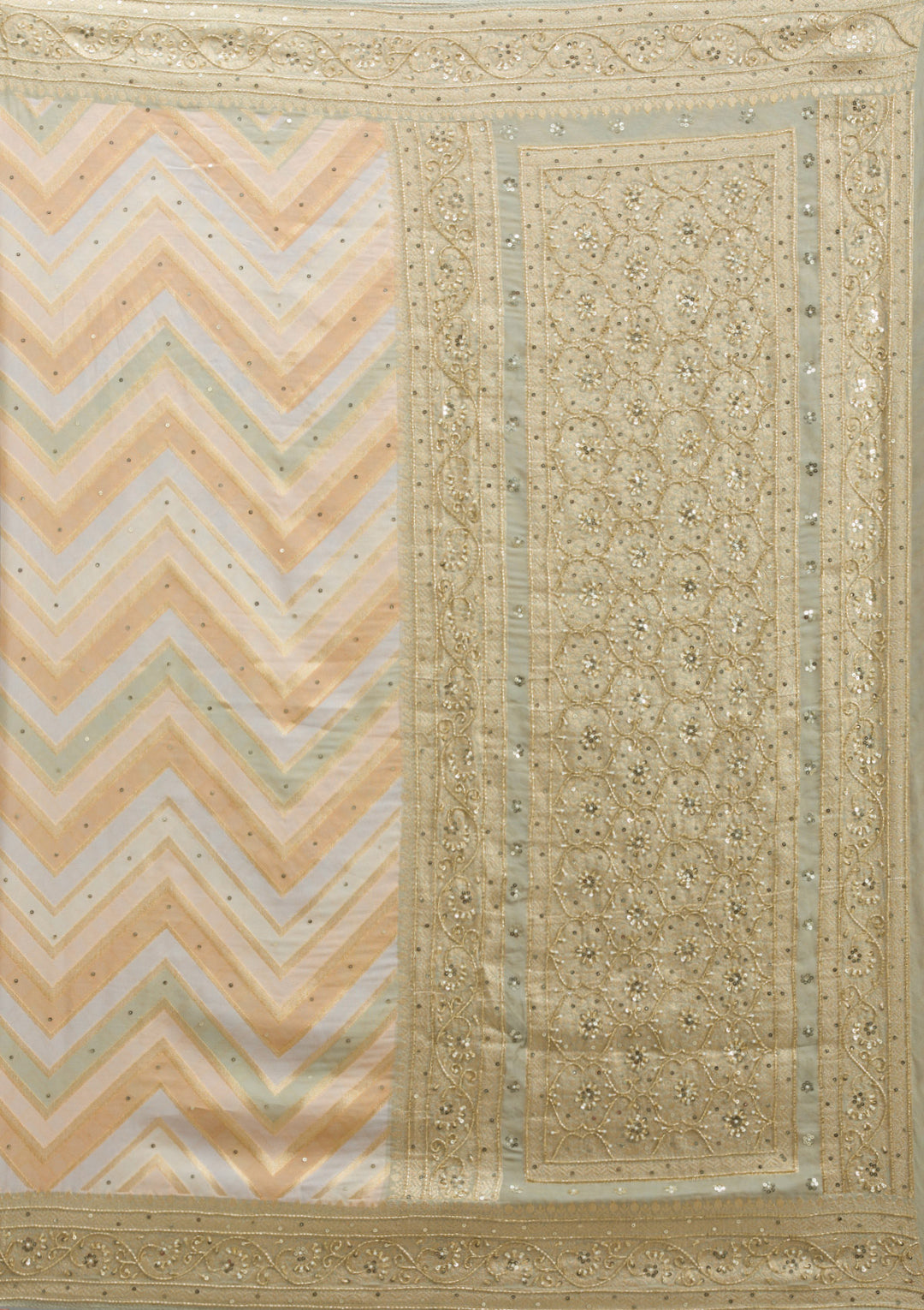 Pista Green Plain Georgette Saree