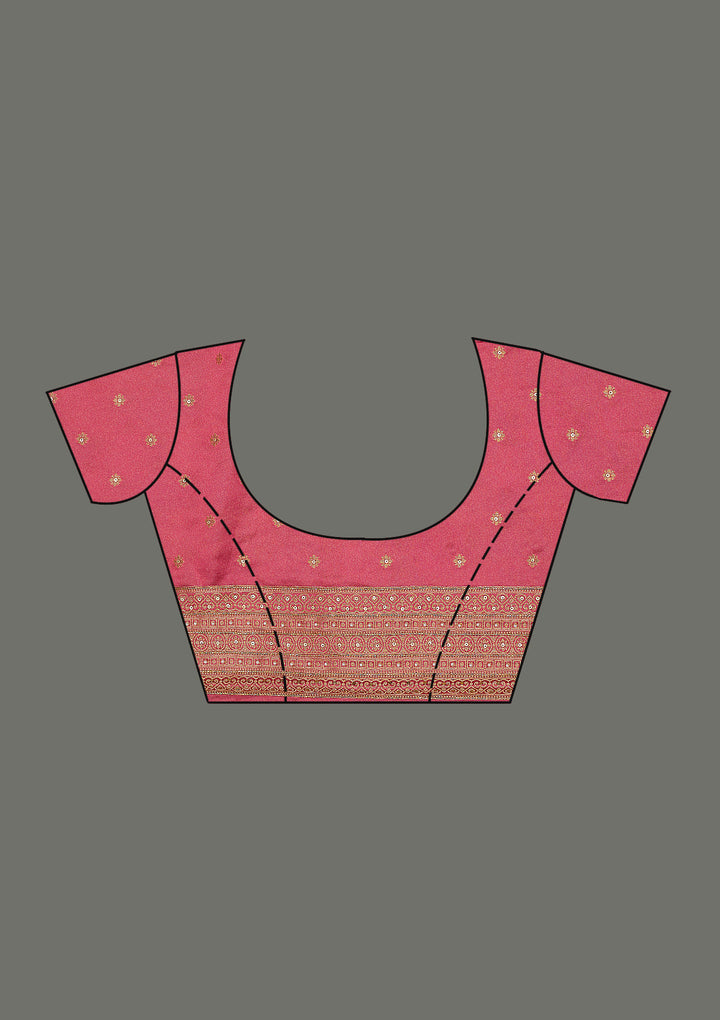 Pink Plain Art Silk Saree