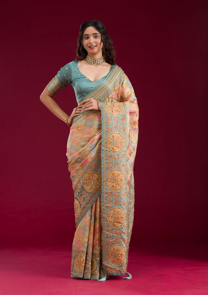 Sea Green Plain Art Silk Saree