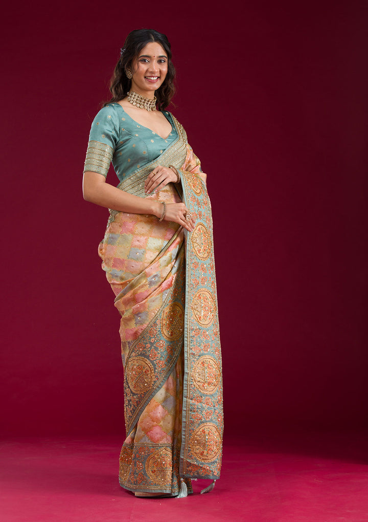 Sea Green Plain Art Silk Saree