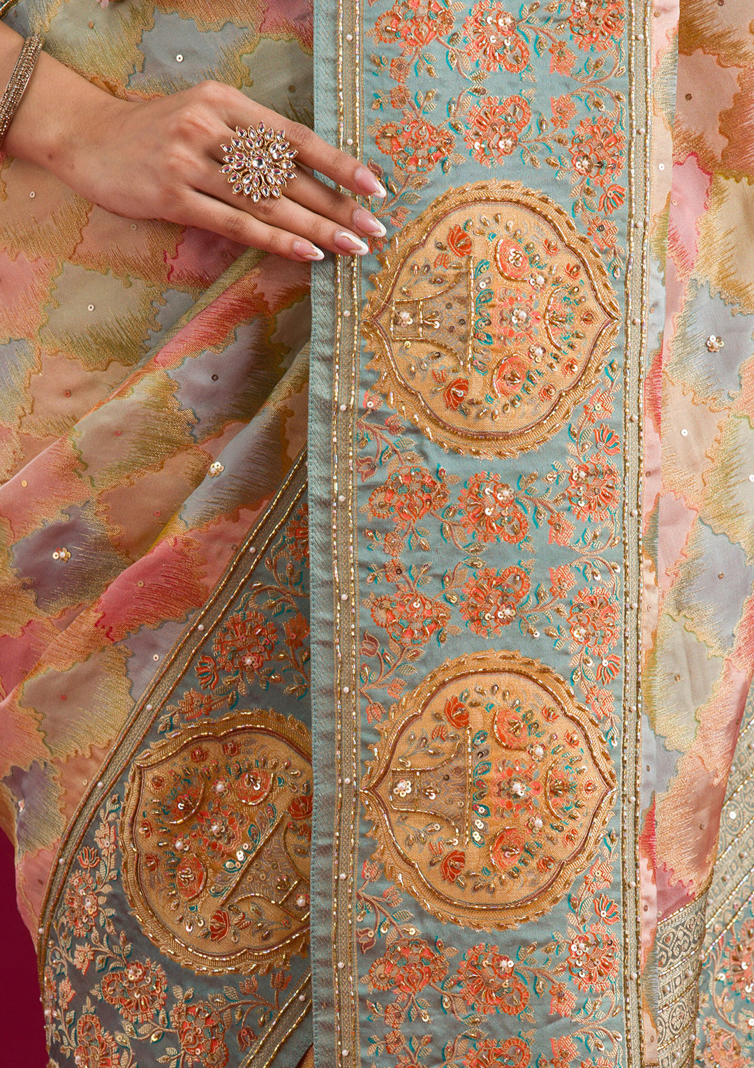 Sea Green Plain Art Silk Saree