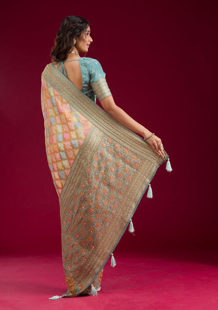 Sea Green Plain Art Silk Saree
