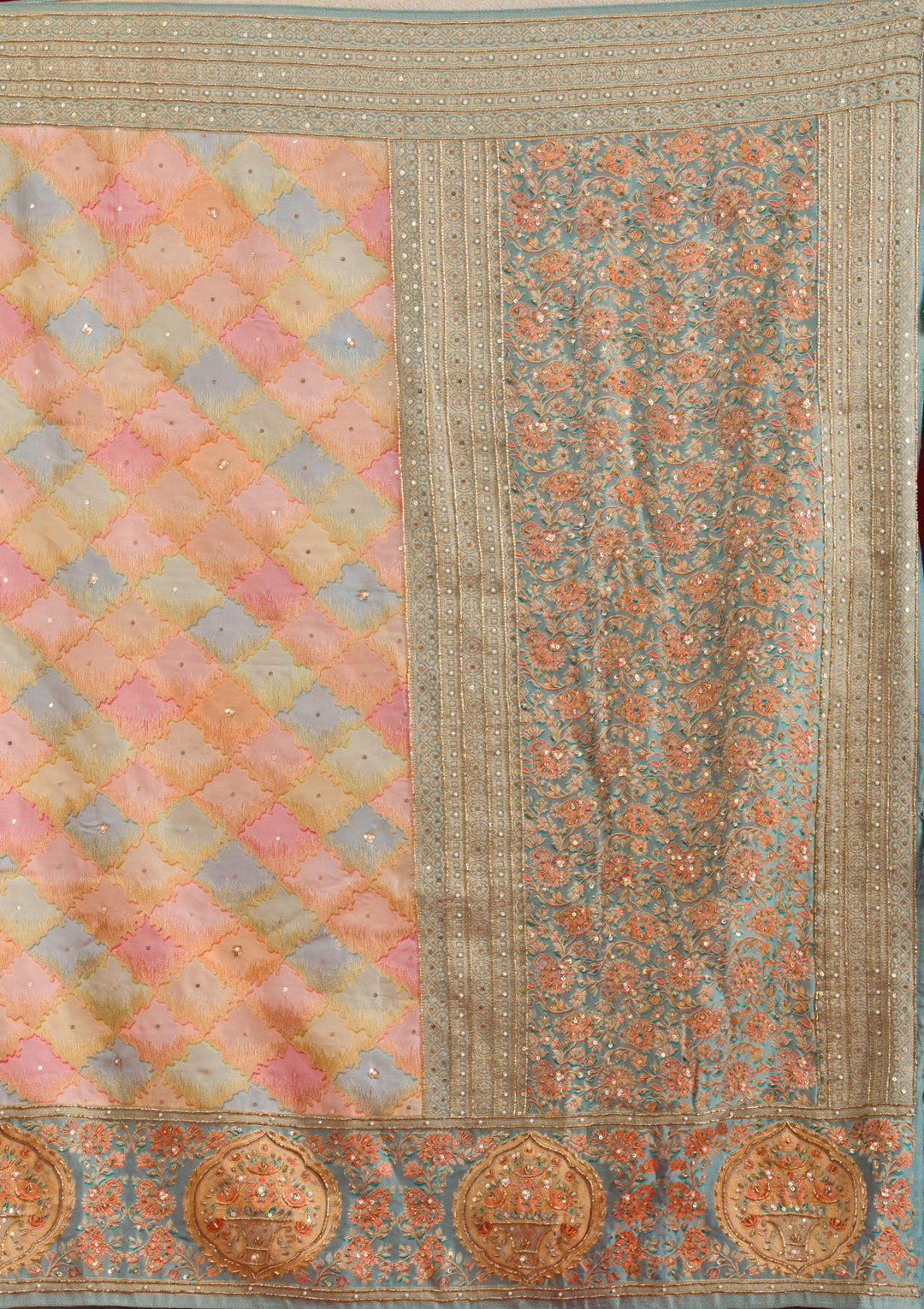 Sea Green Plain Art Silk Saree