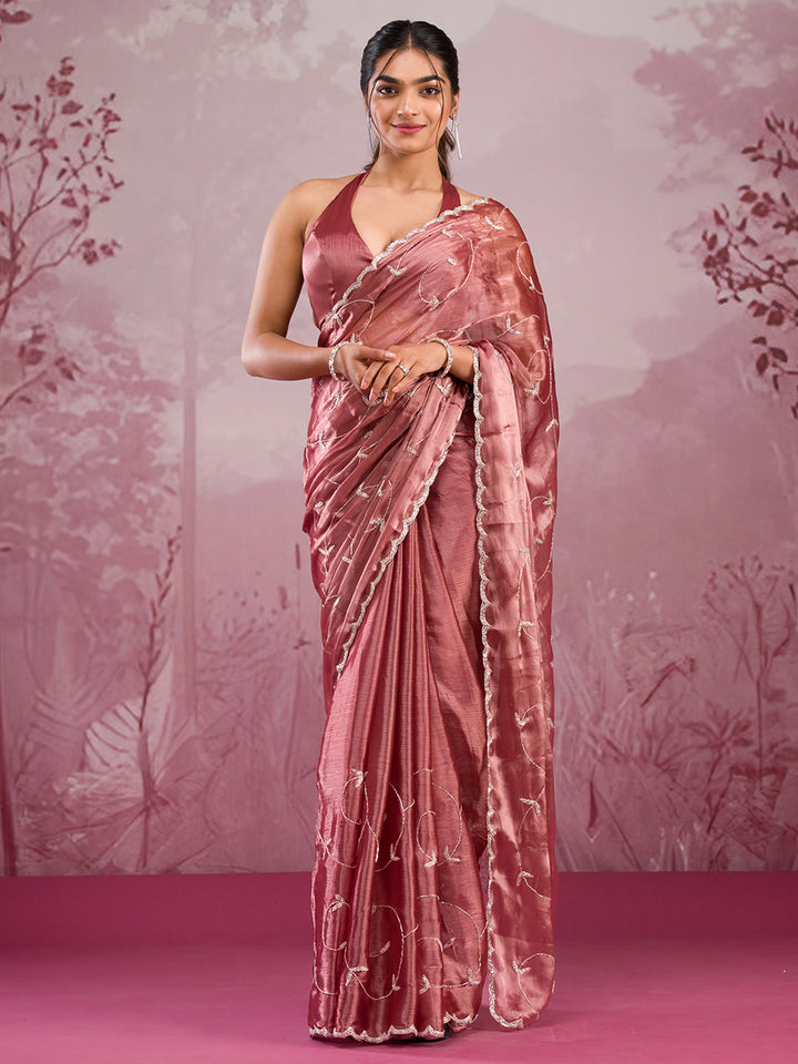 Gold Stonework Georgette Saree