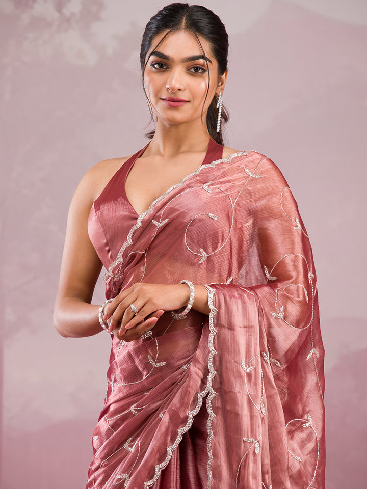 Gold Stonework Georgette Saree
