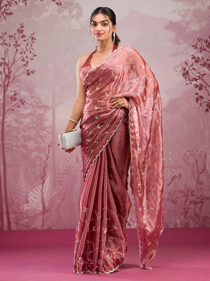 Gold Stonework Georgette Saree