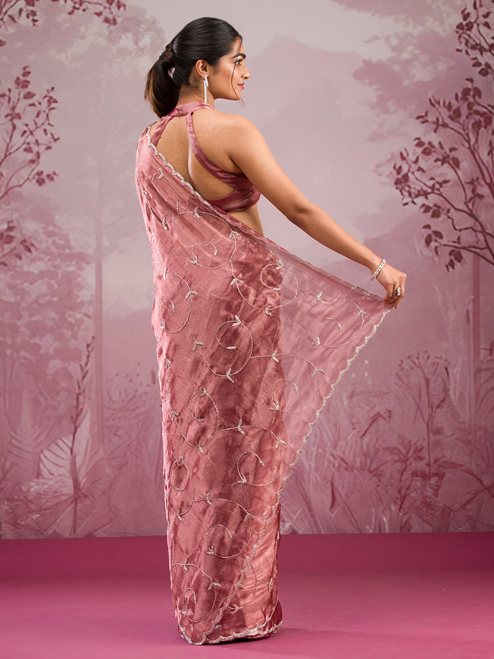 Gold Stonework Georgette Saree