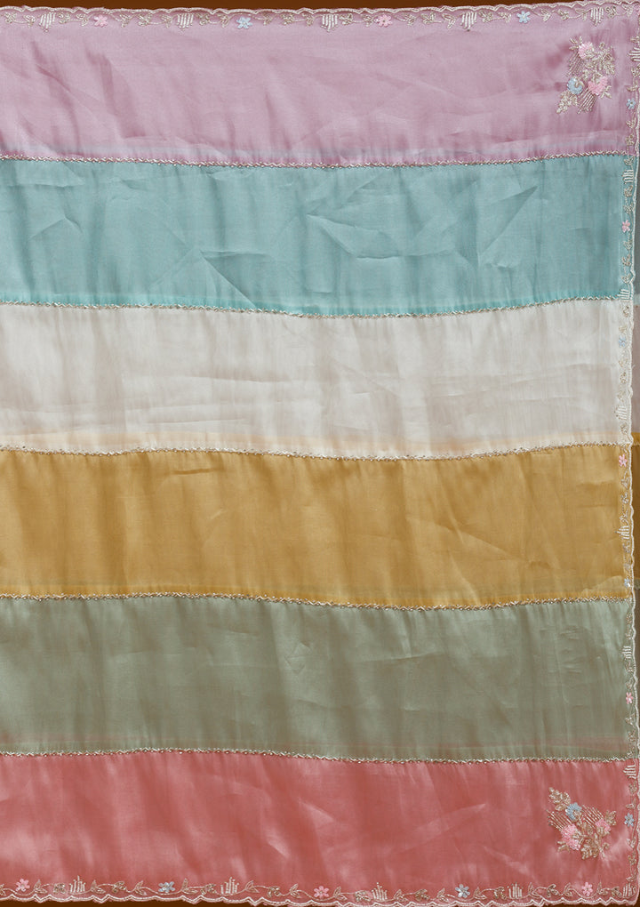 Lavender Stonework Tissue Saree