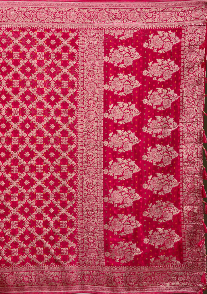 Rani Pink Zariwork (Gold) Silk Saree
