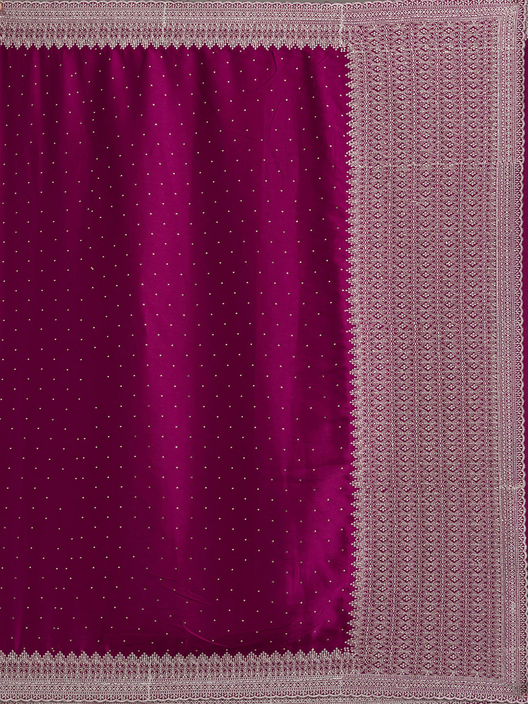 Wine Stonework Satin Saree