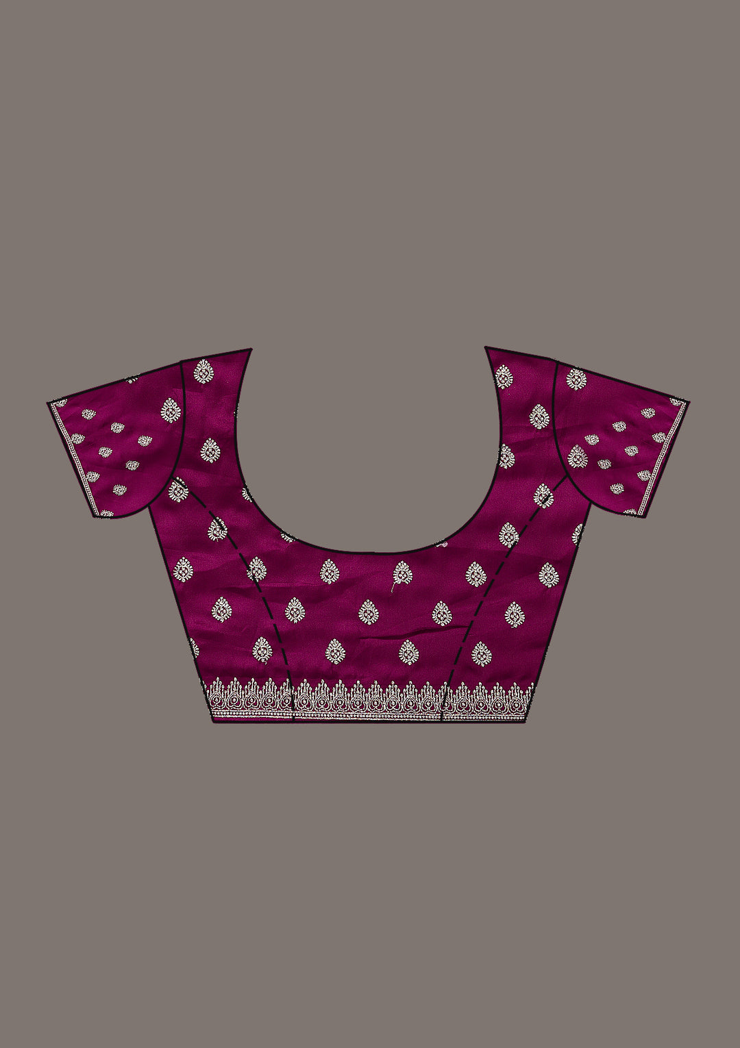 Wine Stonework Satin Saree