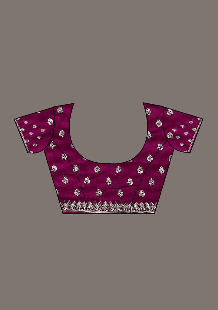 Wine Stonework Satin Saree