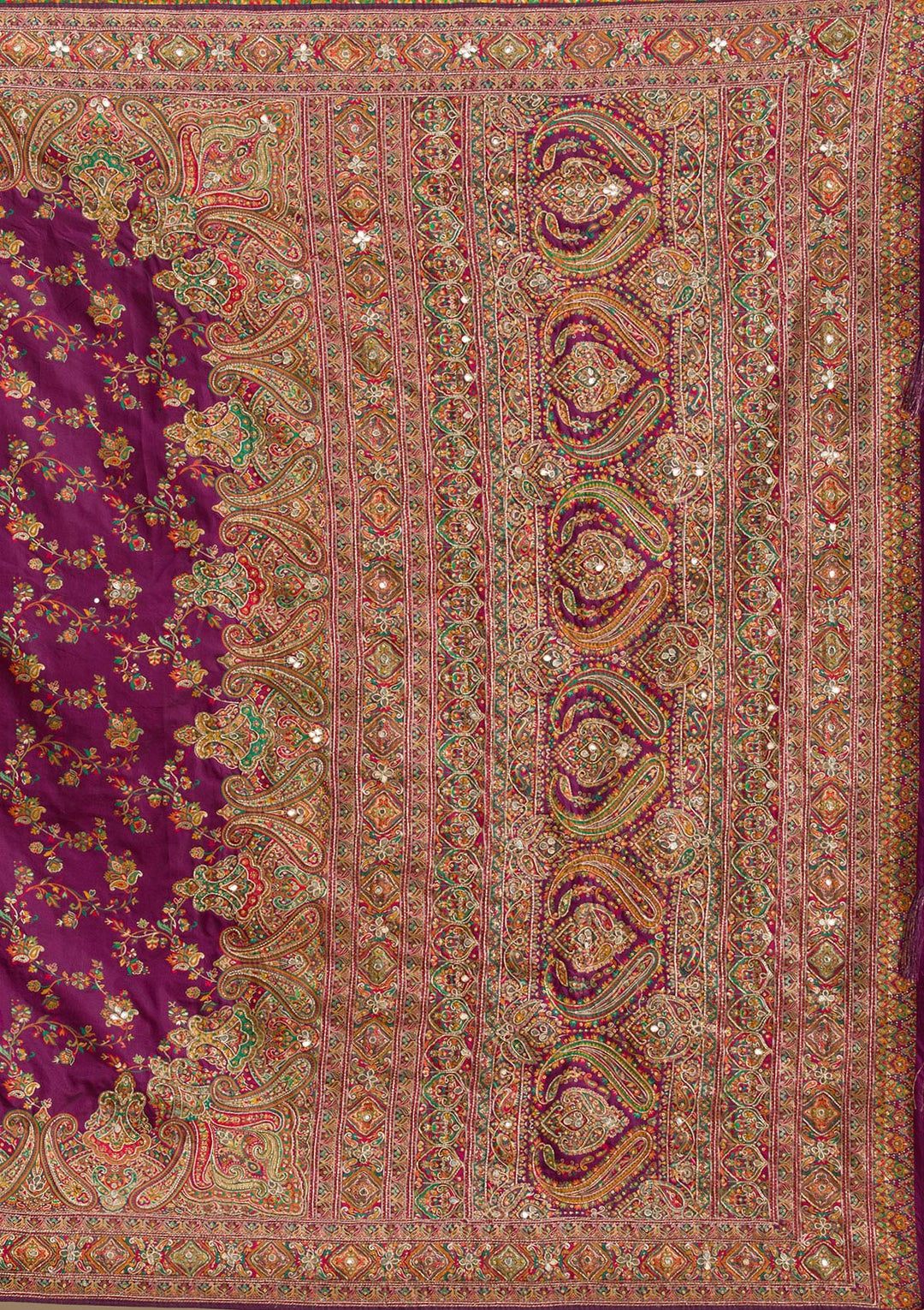 Purple Cutdana Art Silk Saree