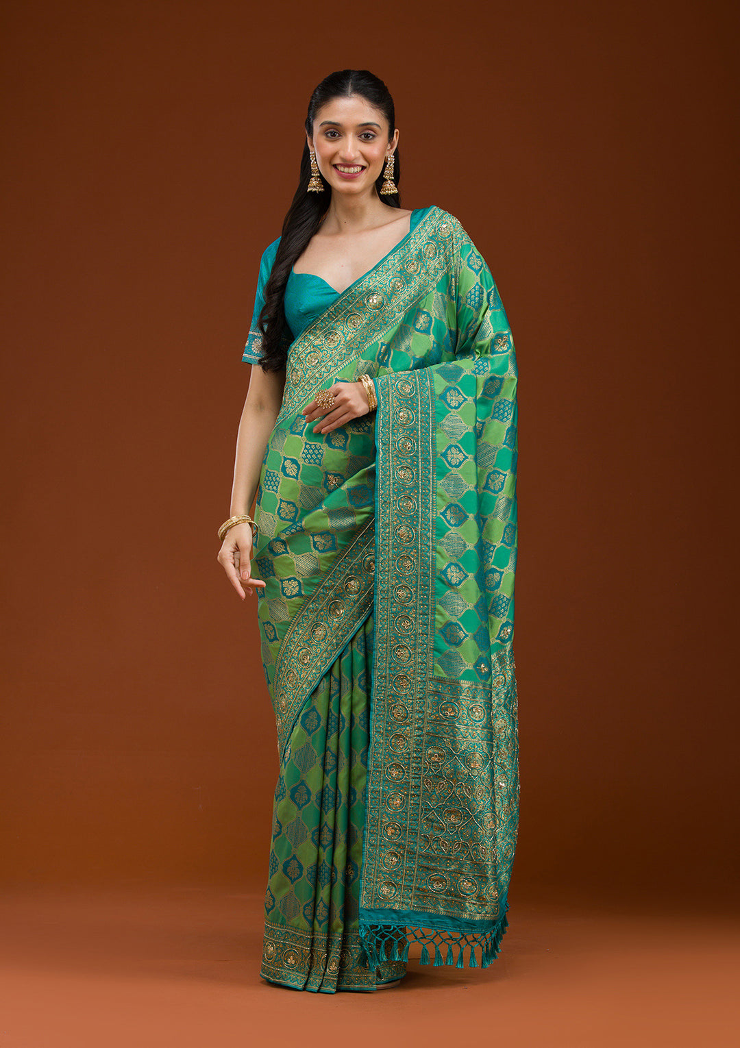 Blue Cutdana Art Silk Saree