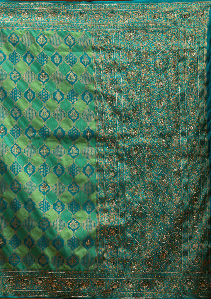 Blue Cutdana Art Silk Saree