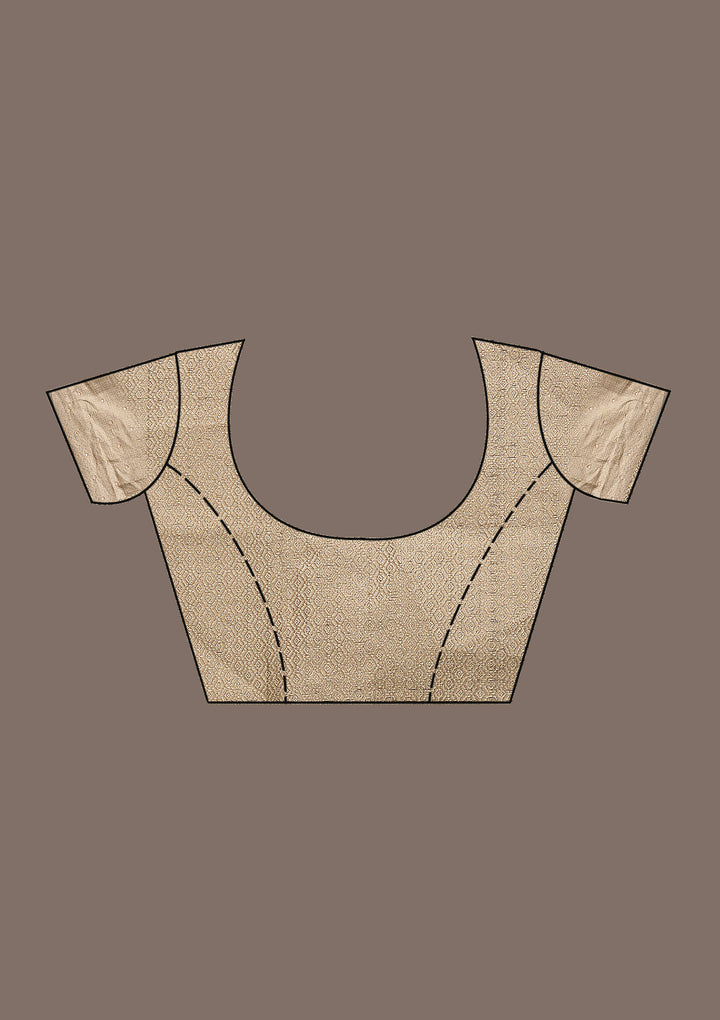 Beige Zariwork Tissue Saree