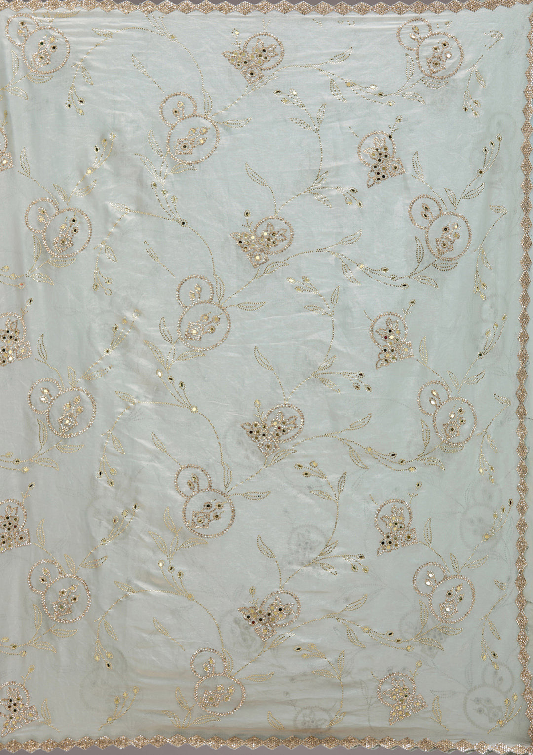 Pista Green Stonework Tissue Saree