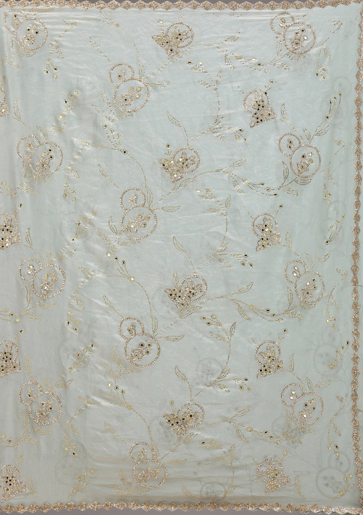 Pista Green Stonework Tissue Saree
