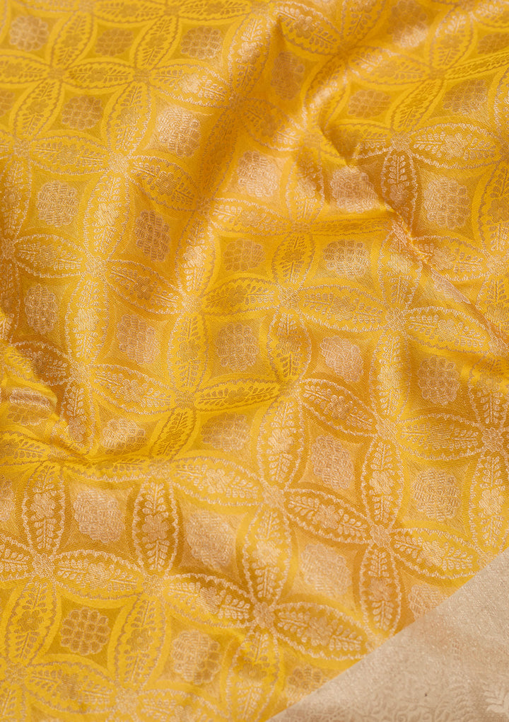 Yellow Zariwork Pure Silk Saree