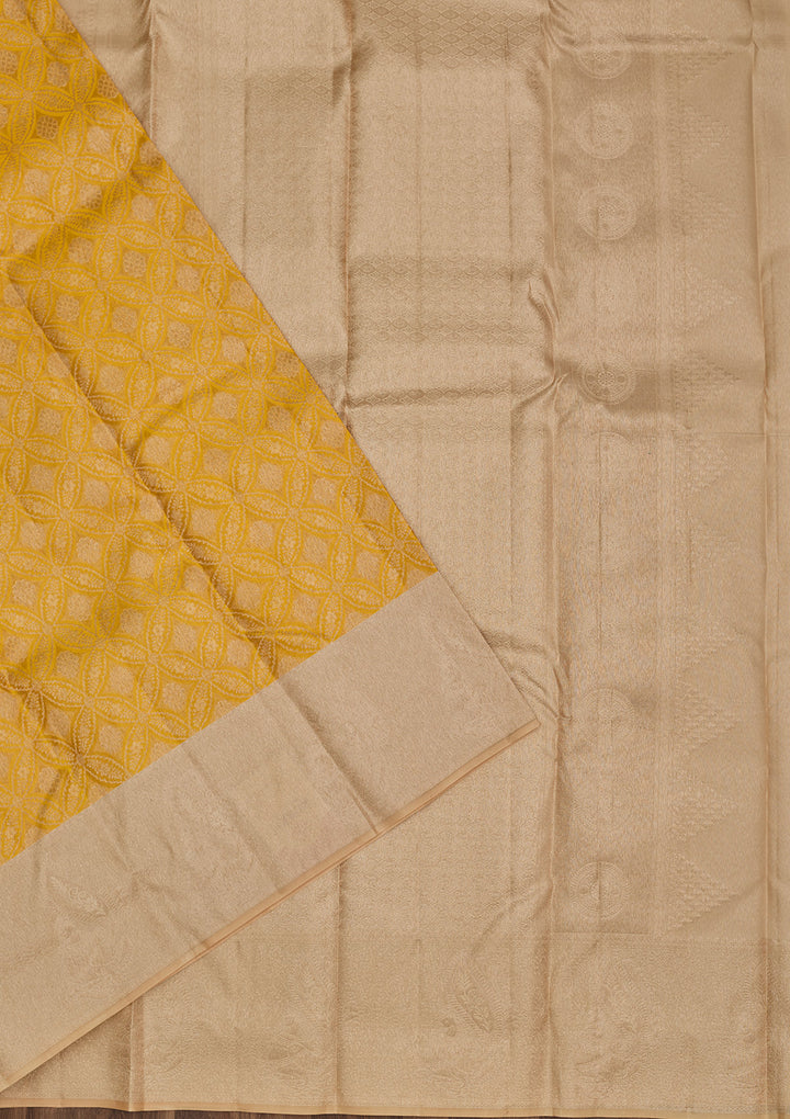 Yellow Zariwork Pure Silk Saree