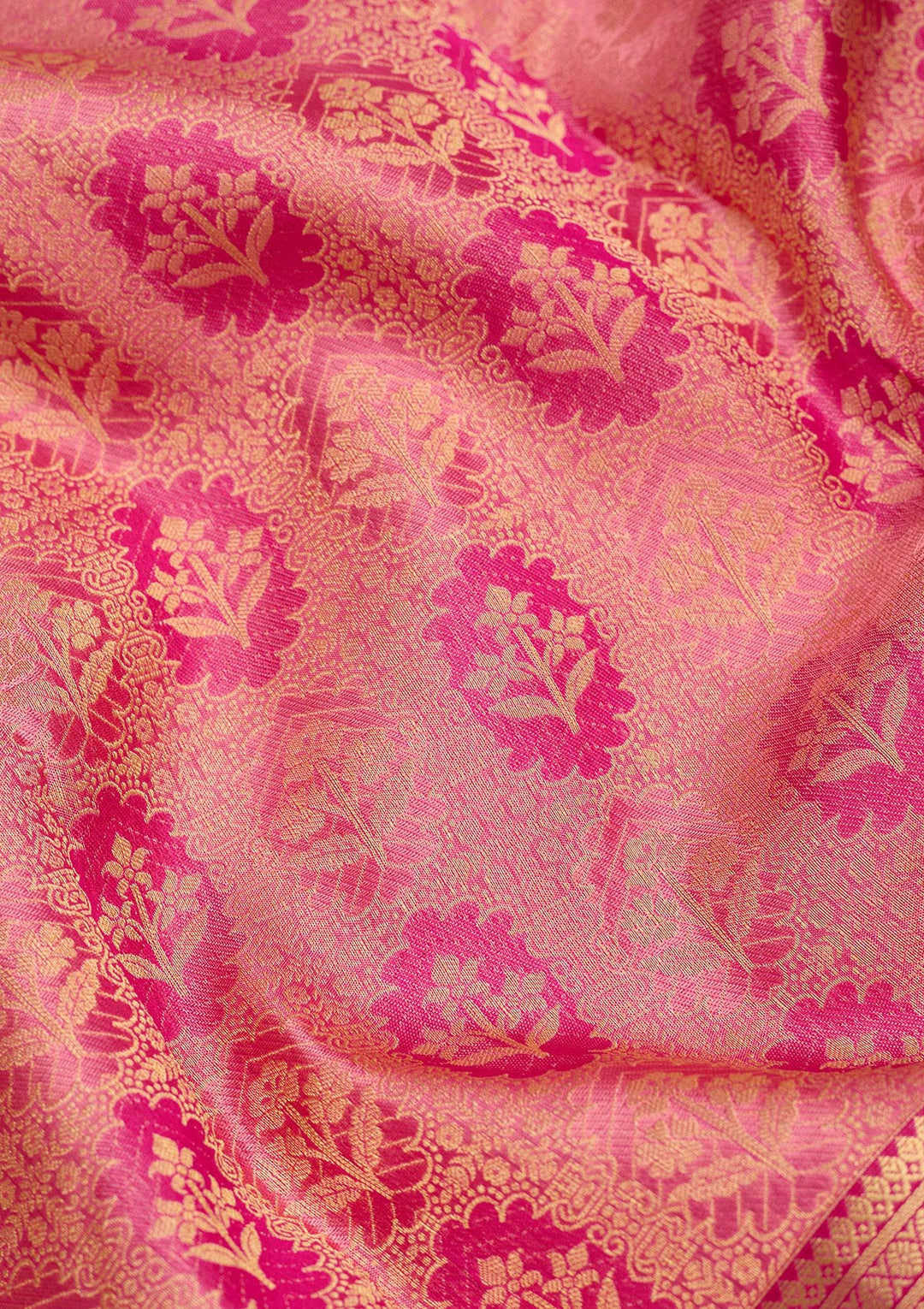Pink Zariwork Pure Silk Saree