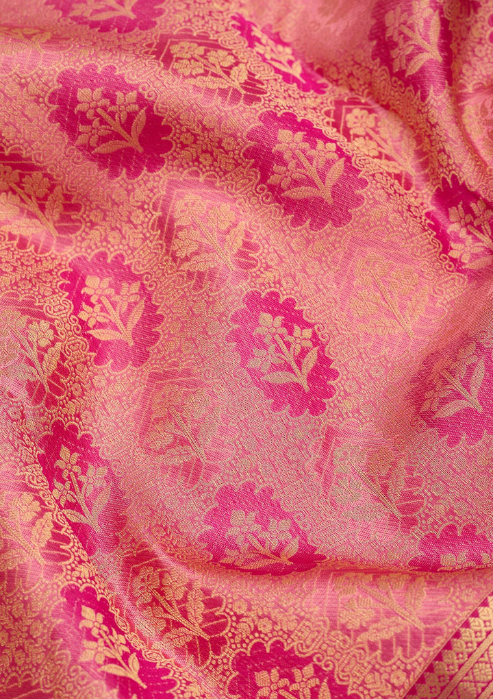 Pink Zariwork Pure Silk Saree
