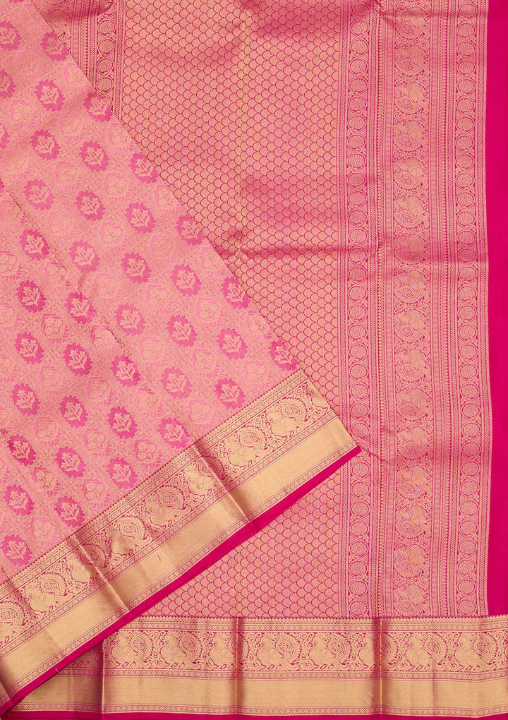 Pink Zariwork Pure Silk Saree
