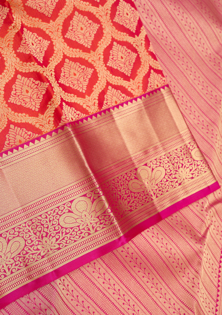 Red Zariwork Pure Silk Saree