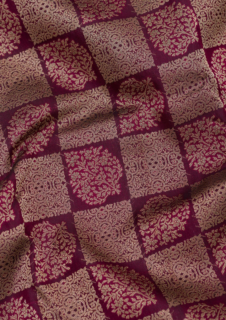 Brown Zariwork Pure Silk Saree