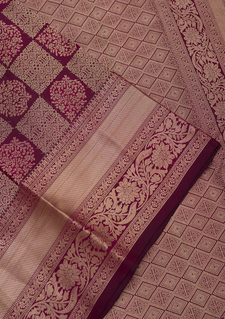 Brown Zariwork Pure Silk Saree
