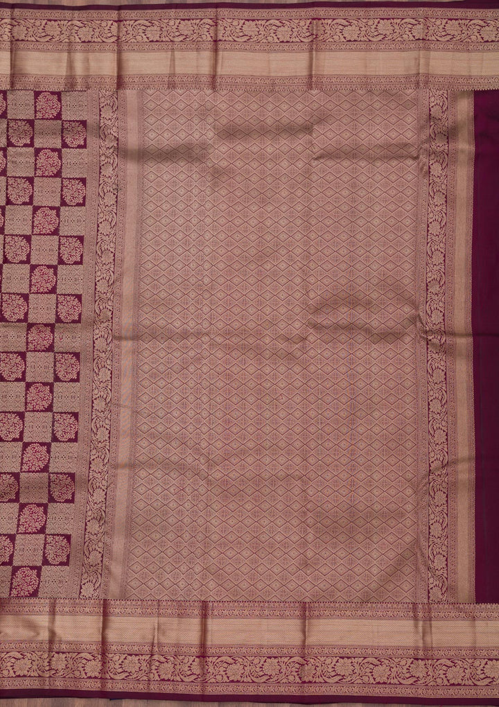 Brown Zariwork Pure Silk Saree