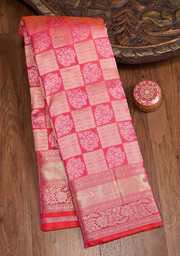 Orange Zariwork (Gold) Silk Silk_Saree