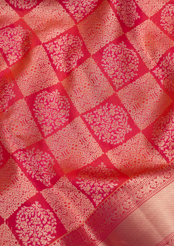 Orange Zariwork (Gold) Silk Silk_Saree