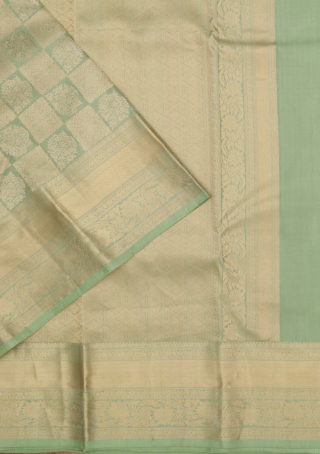 Pista Green Zariwork Pure Silk Saree