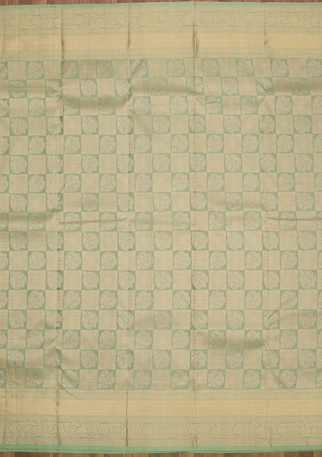 Pista Green Zariwork Pure Silk Saree