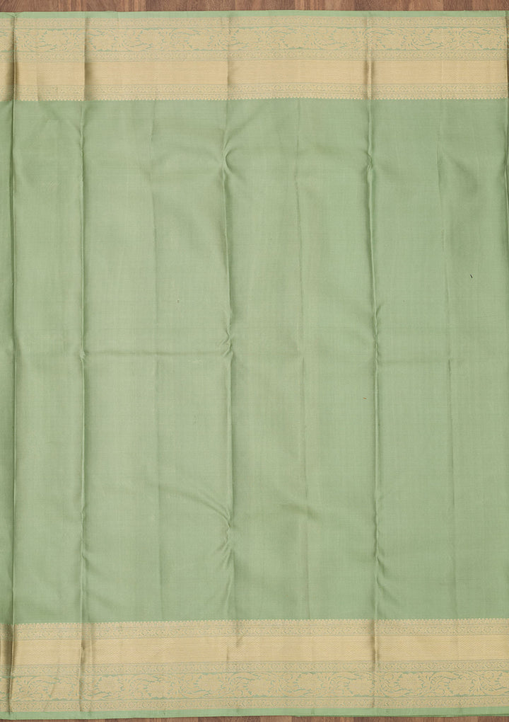 Pista Green Zariwork Pure Silk Saree