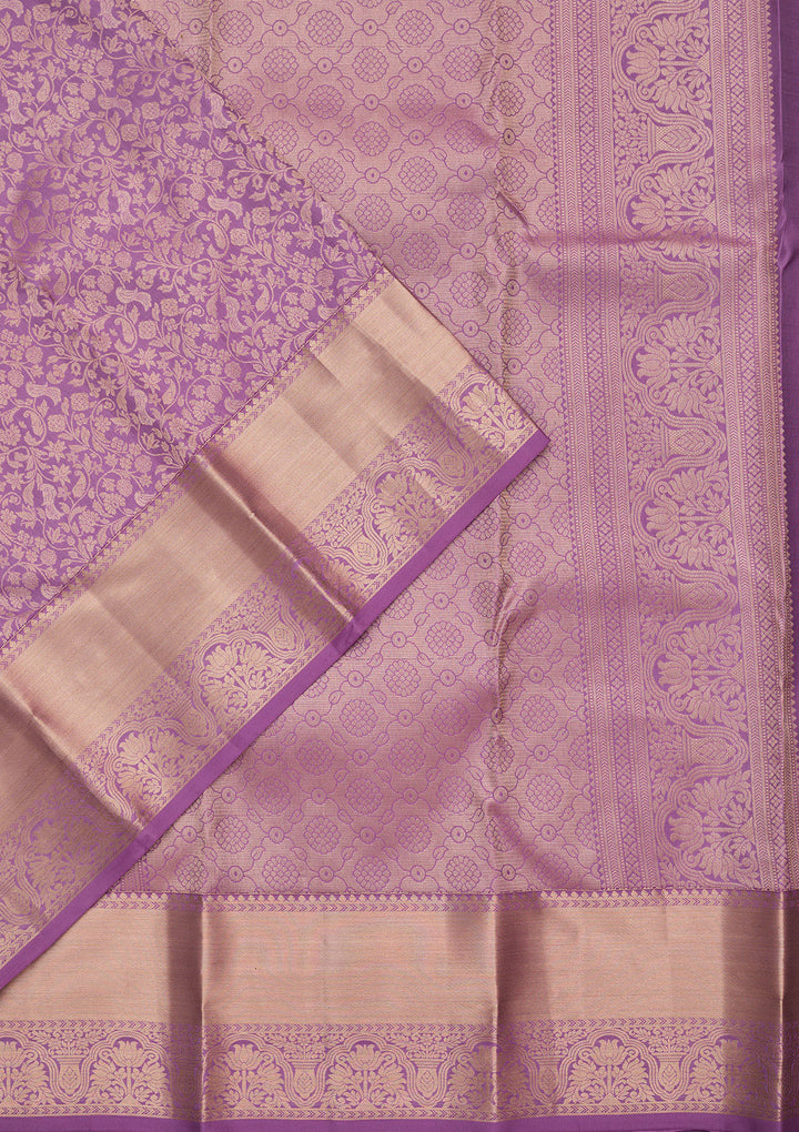 Lavender Zariwork Pure Silk Saree