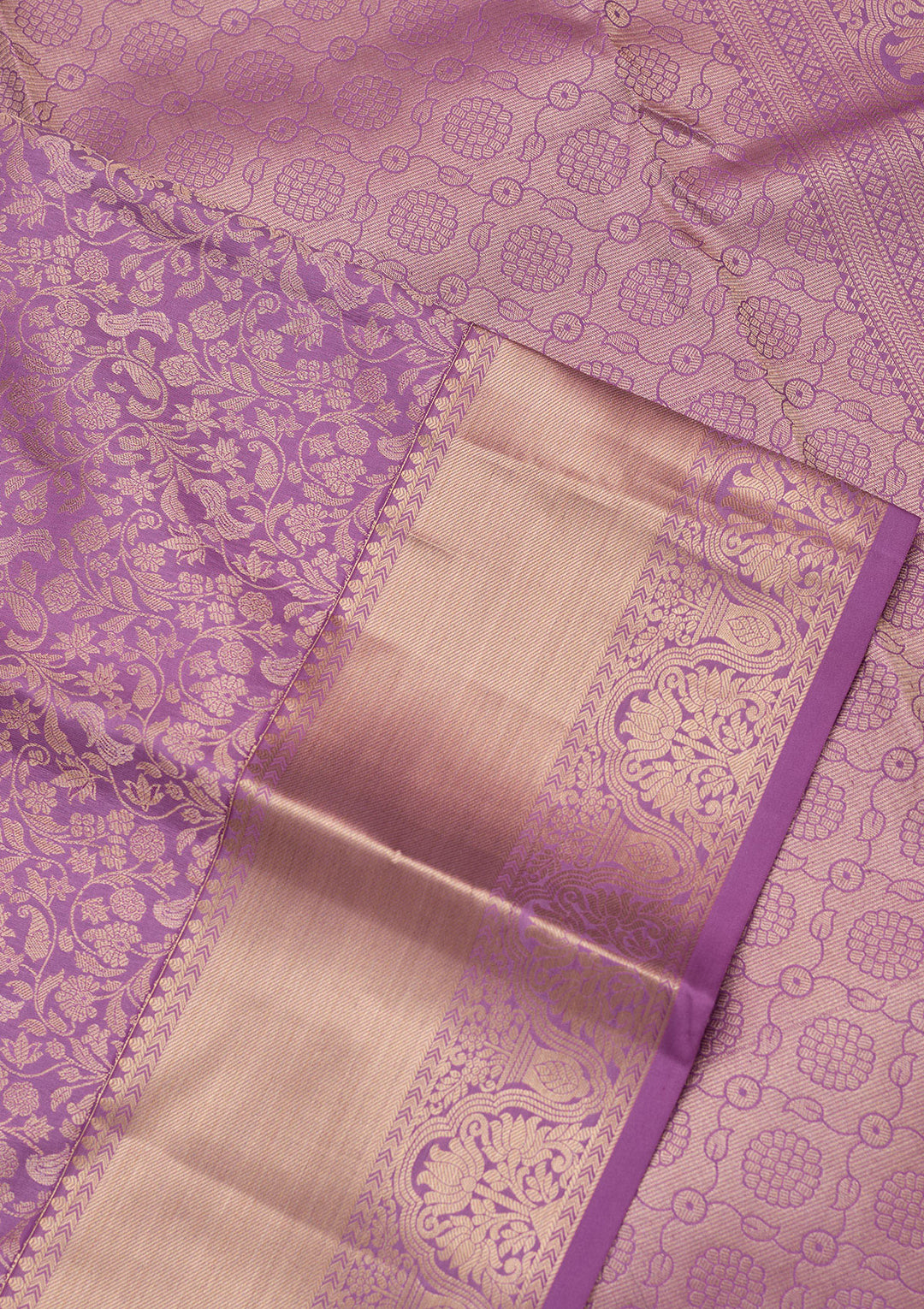 Lavender Zariwork Pure Silk Saree