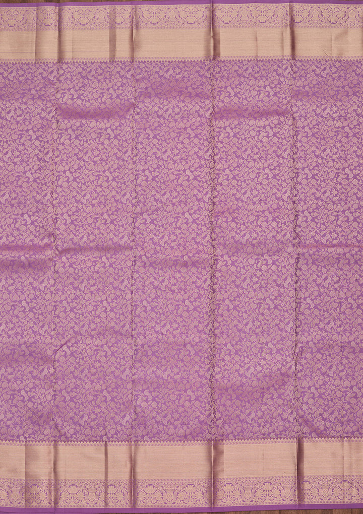 Lavender Zariwork Pure Silk Saree