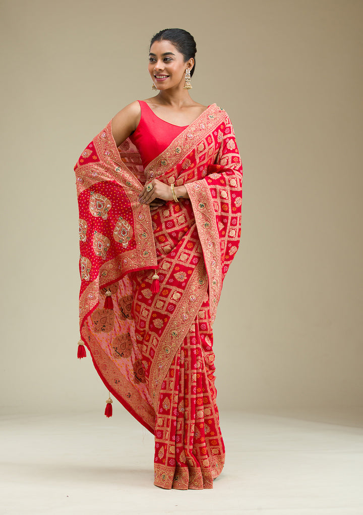 Red Zariwork Banarasi Saree