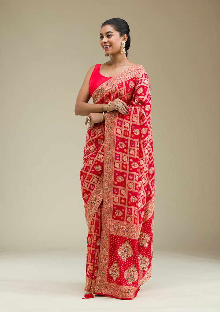 Red Zariwork Banarasi Saree