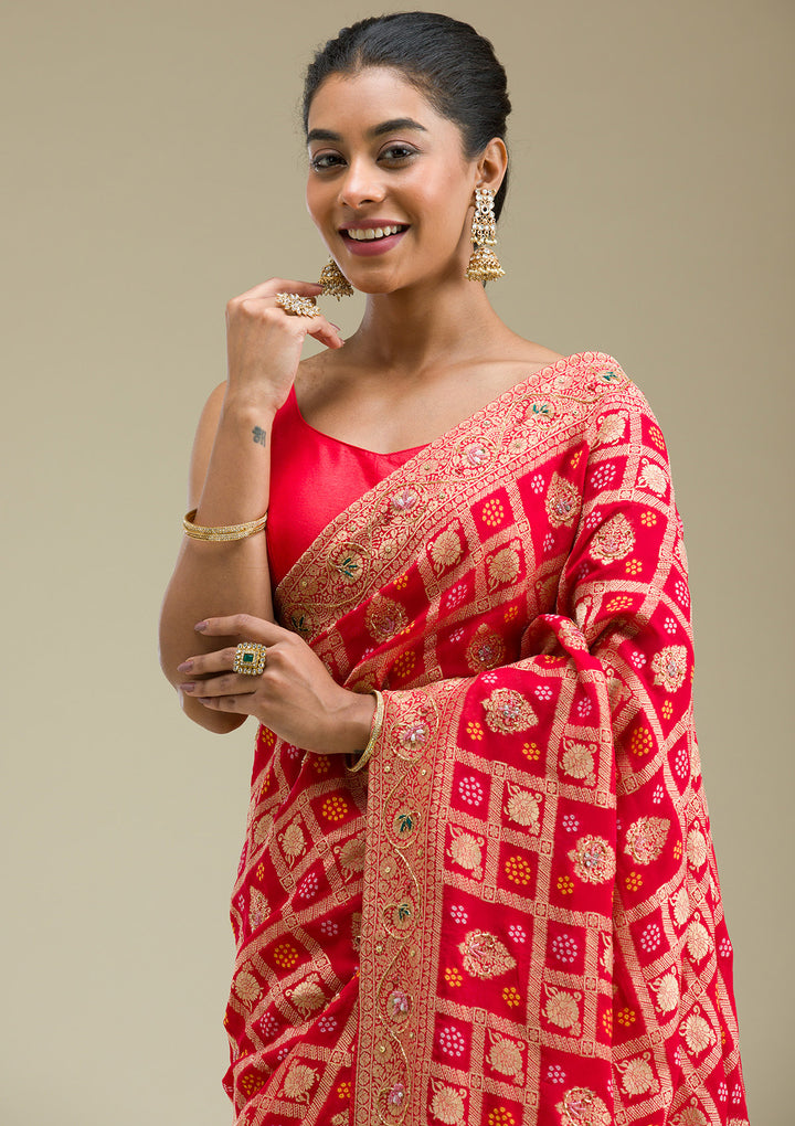 Red Zariwork Banarasi Saree