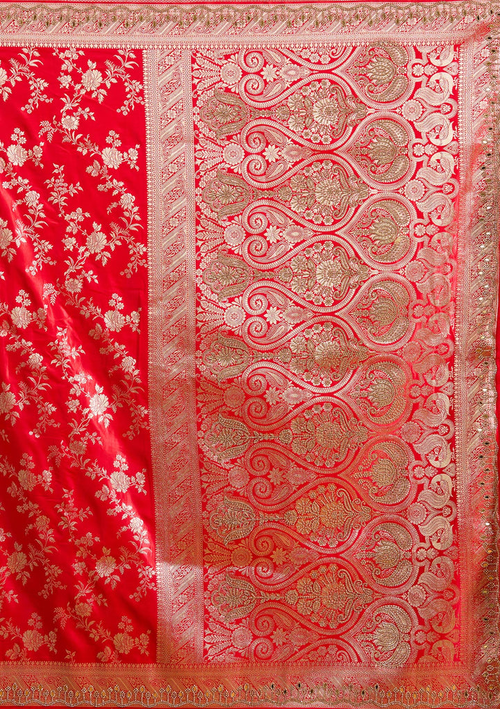Red Stonework Silk Silk_Saree