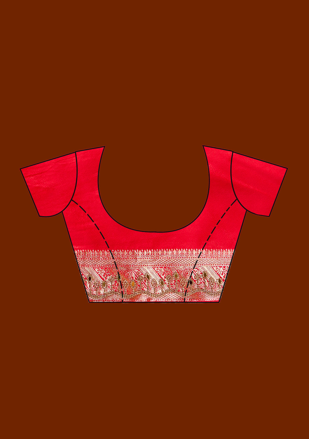 Red Stonework Silk Silk_Saree