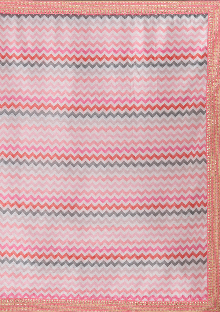Rani Pink Sequins Tissue Saree