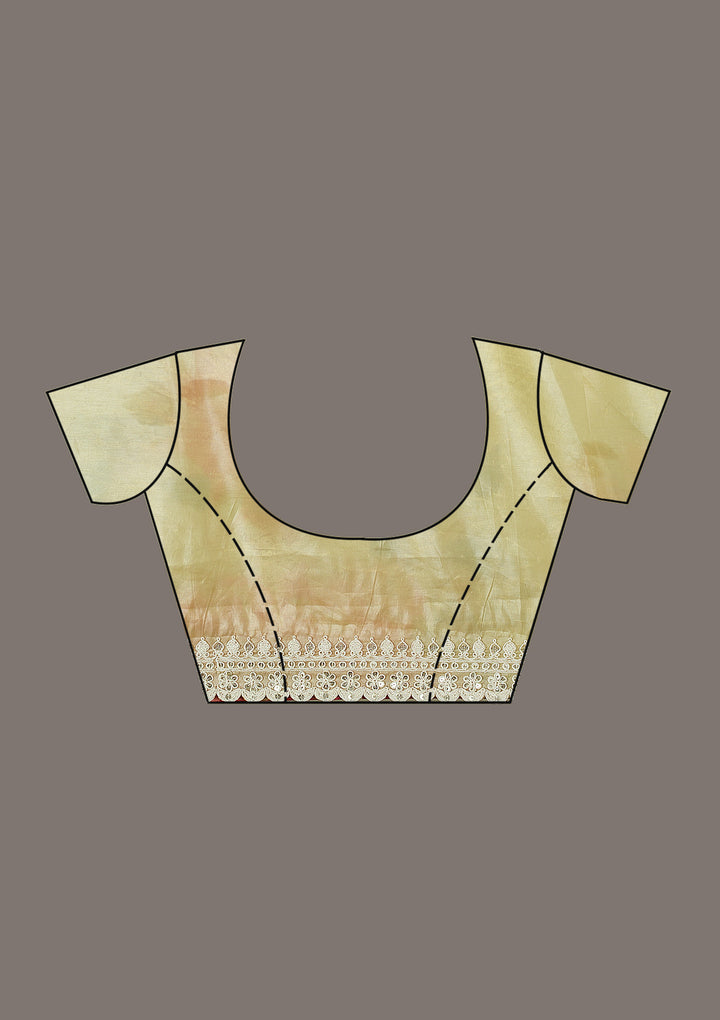 Yellow Sequins Tissue Saree